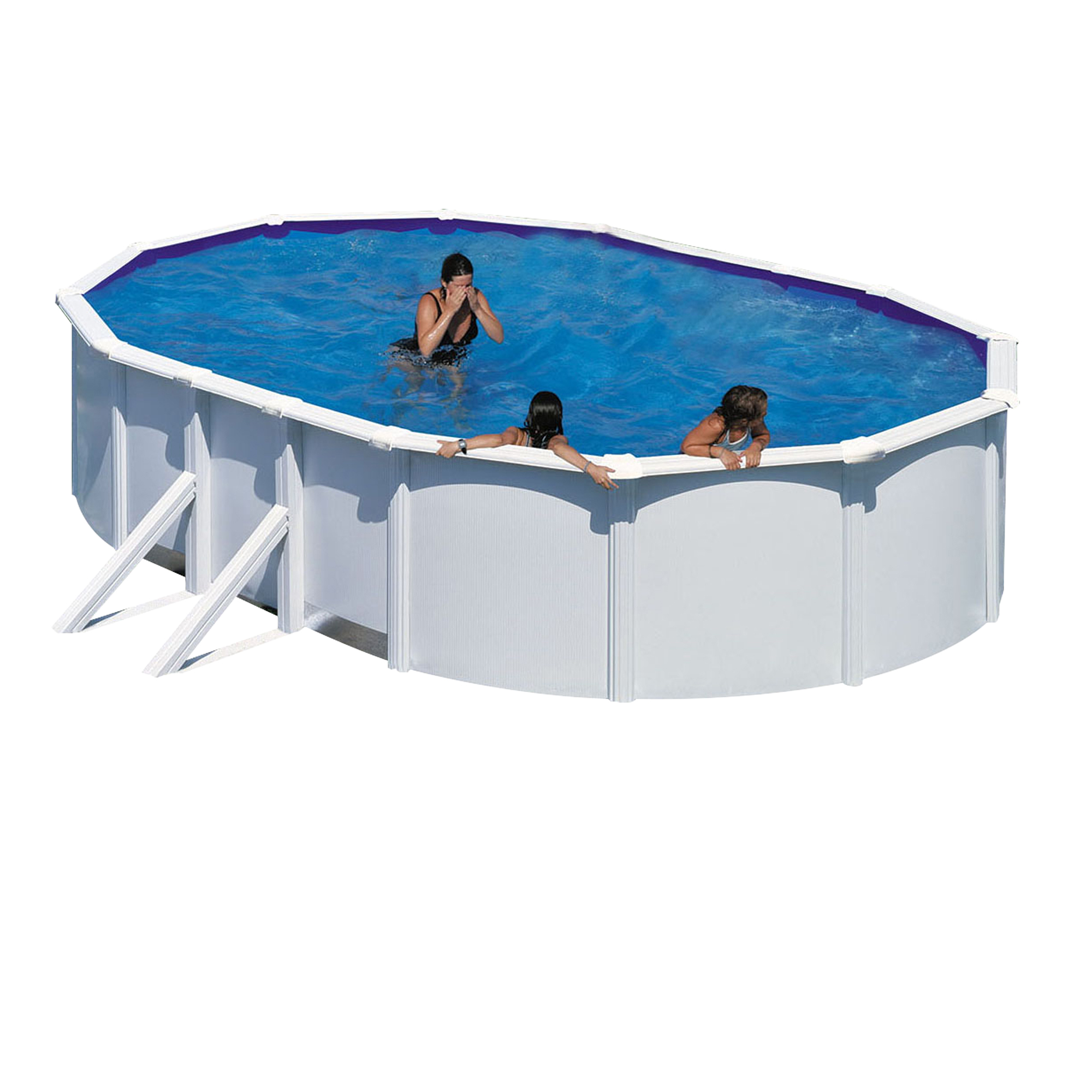 Basic Pool Oval 730 x 375 x 120 cm, Vit Mått: 730 x 375 cm, Djup: 120 cm, Färg: Vit