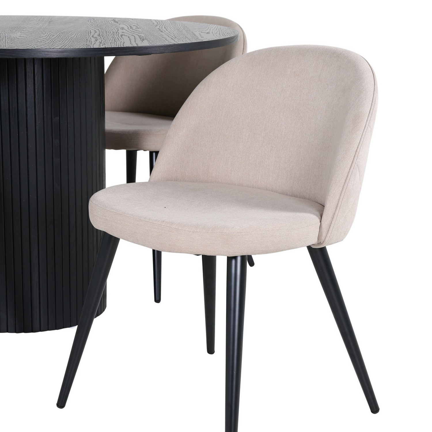 Matgrupp Venture Home med Runt Bianca Matbord och 4 Valentina Stitcthes Matstolar