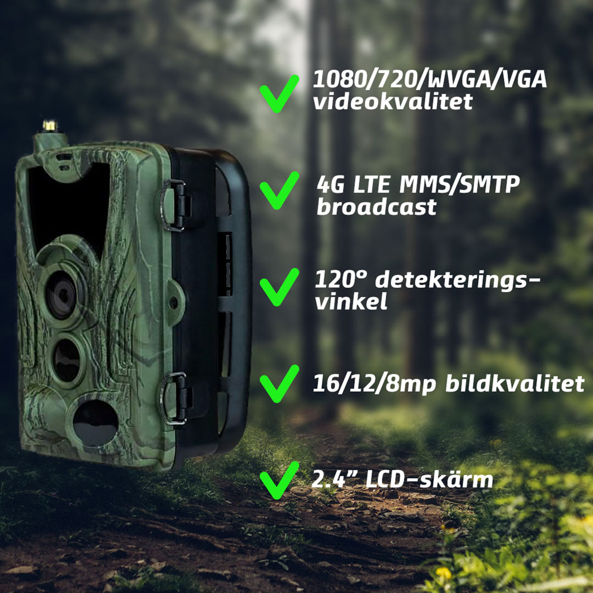 Åtelkamera Trekker Premium Sändande 4G Med Batteri