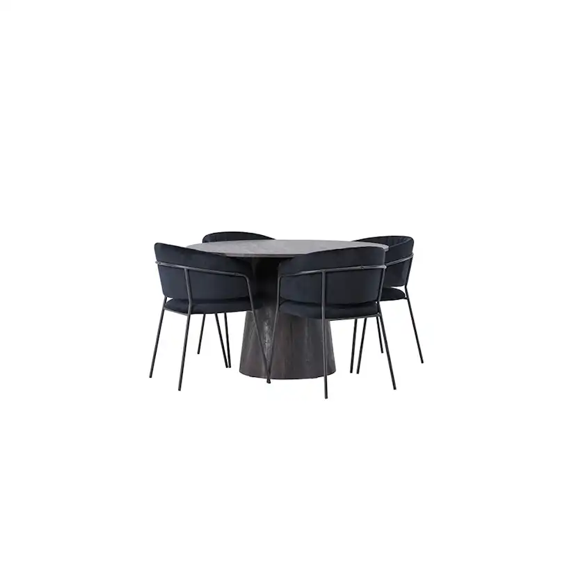 Matgrupp Venture Home Lanzo Ø120 cm med 4 st Selma stolar