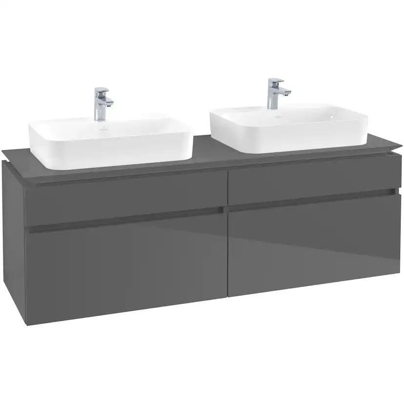 Tvättställsskåp Villeroy & Boch Legato 1600 med 4 Lådor för Två Ytmonterade Tvättställ från Finion & Memento