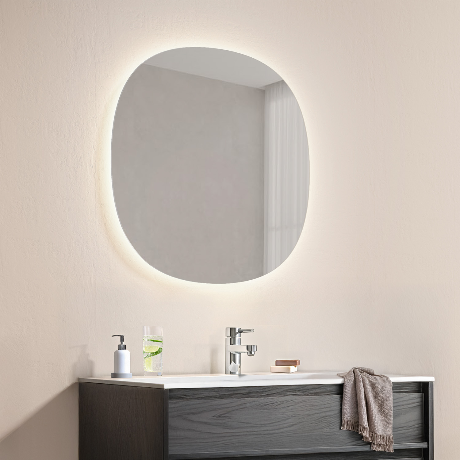 Spegel Bathlife Skimra Rund