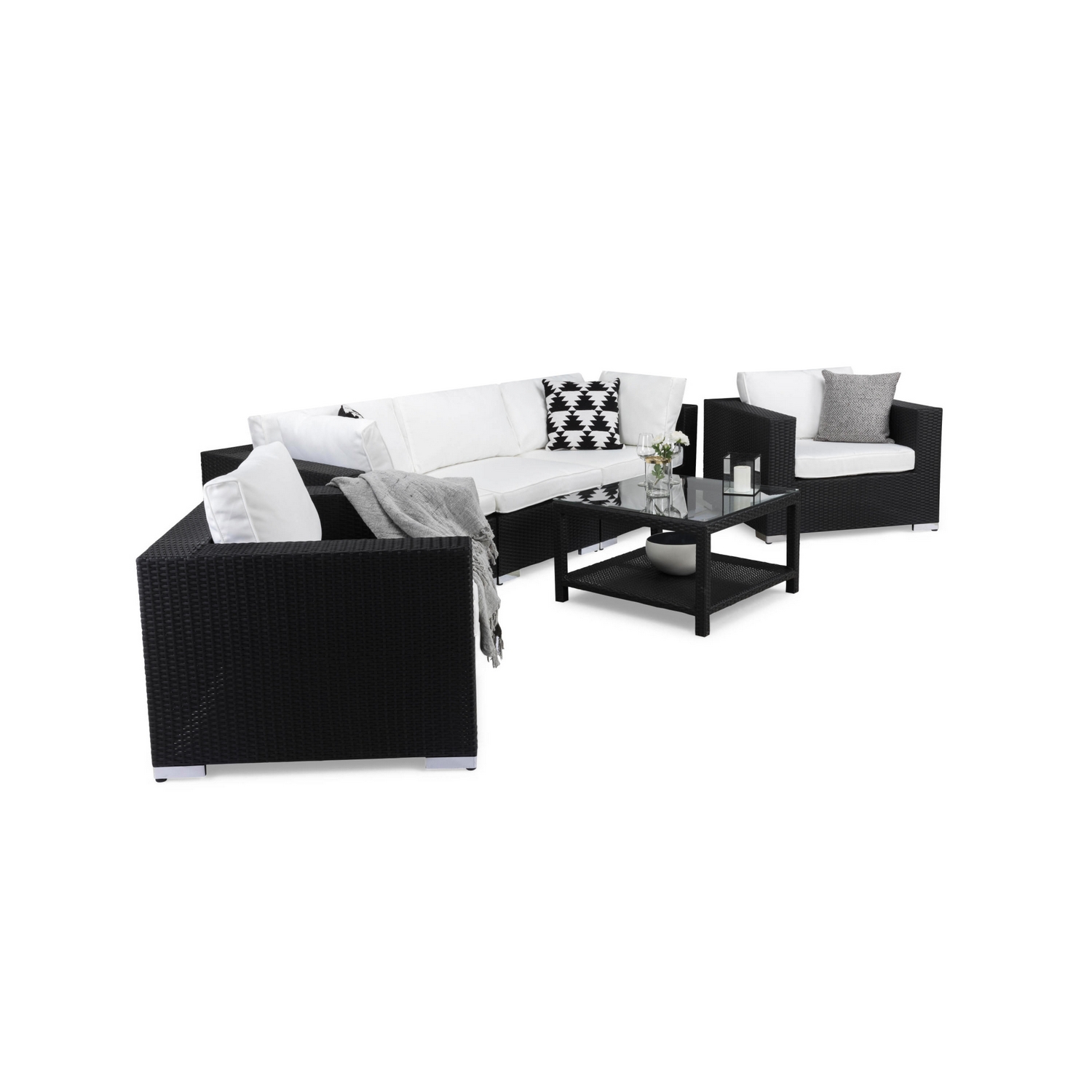 Loungegrupp Comfort Garden Bahamas 3-sits med 2 Fåtöljer och Bord 75x75 Utomhus