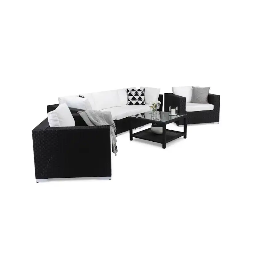 Loungegrupp Comfort Garden Bahamas 3-sits med 2 Fåtöljer och Bord 75x75 Utomhus