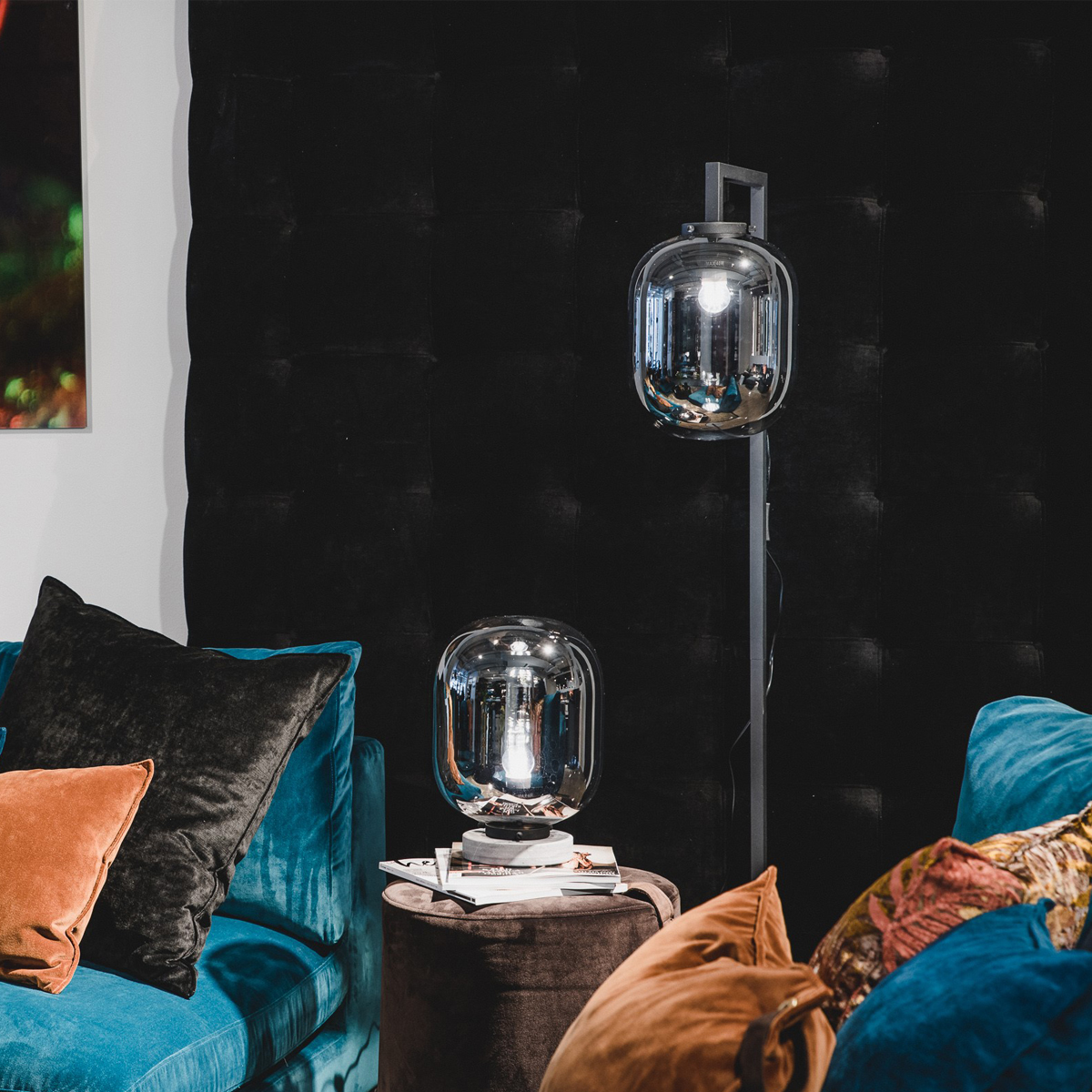 Bordslampa By Rydéns Leola H31 cm Svart Marmor/Rökgrå