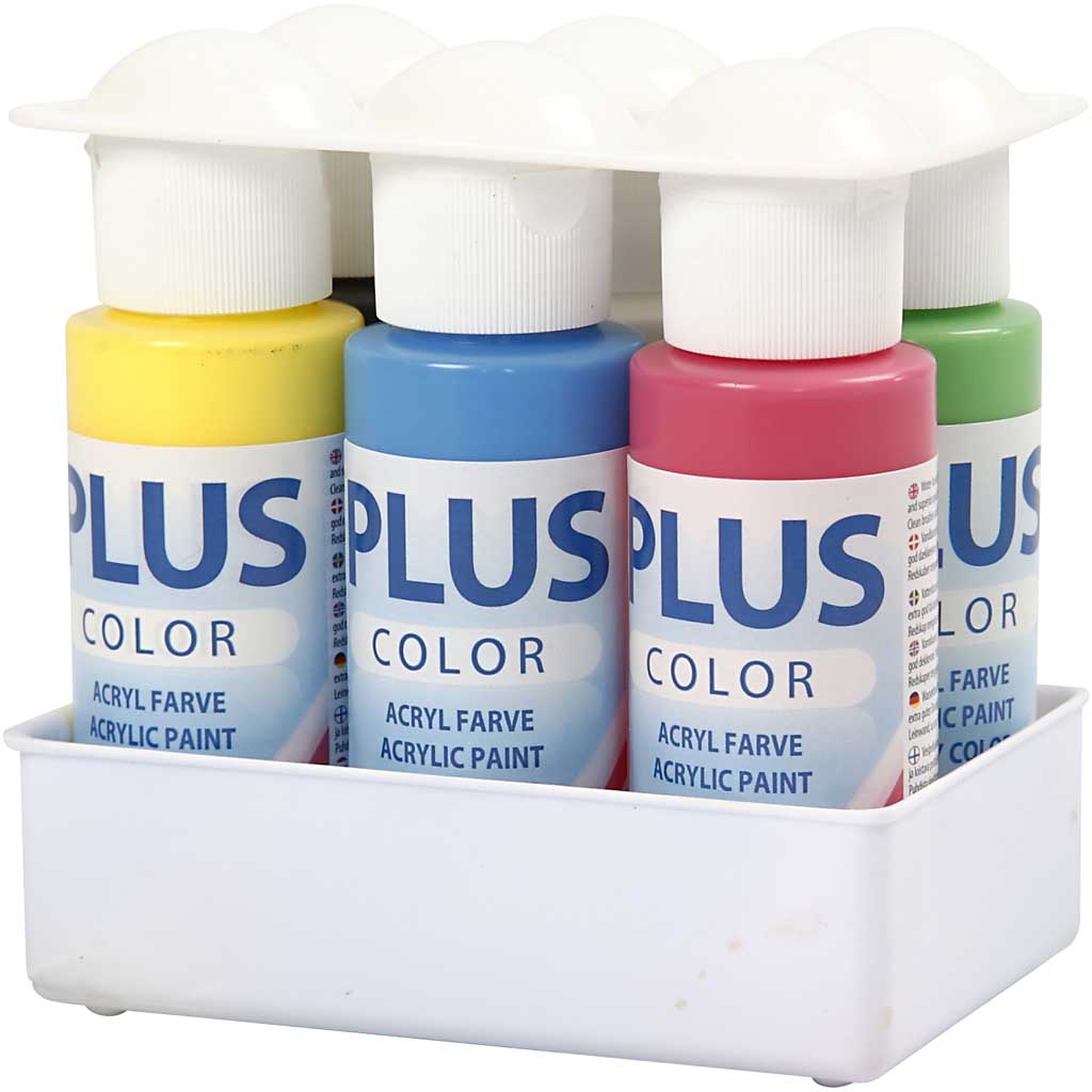 Hobbyfärg Creativ Company Plus Color Primärfärger 6x60 ml/1 Förp