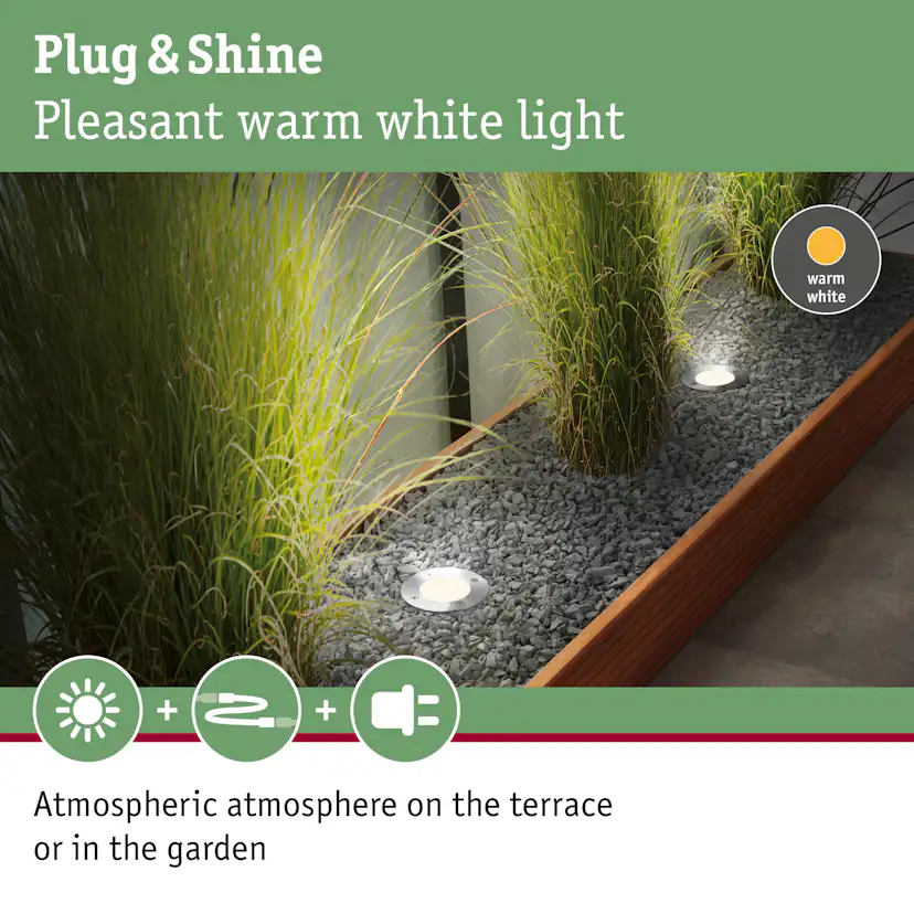 LED Infälld Markbelysning Paulmann Plug & Shine Floor Spot Rund IP67 24V