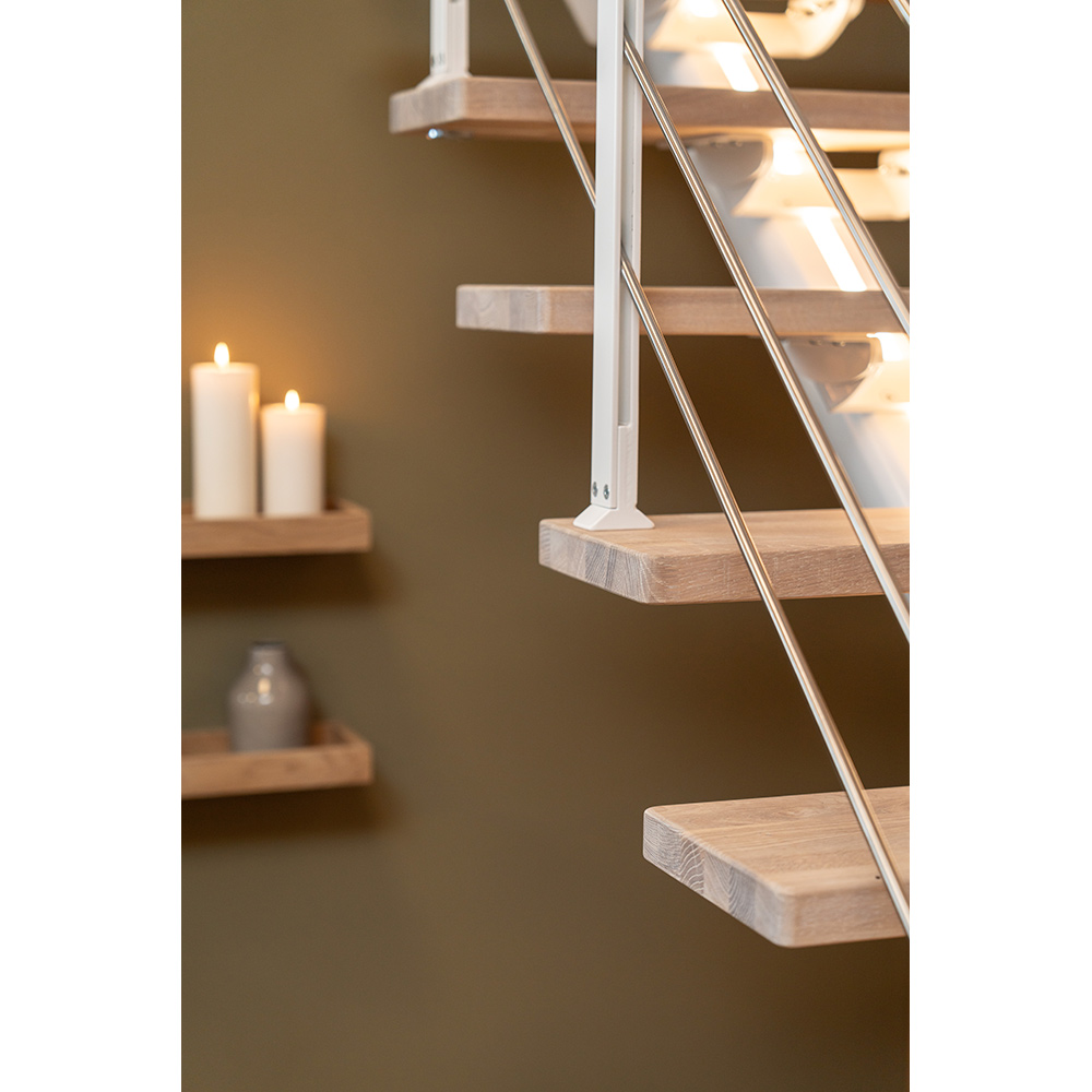 Spartrappa Dolle Sydney Ek Vit-Oljad 1/4 Design