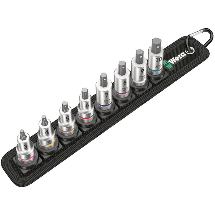 Bitshylssats Wera 3/8 tum Belt B2 Zyklop Insex 8 Delar 3-10Mm
