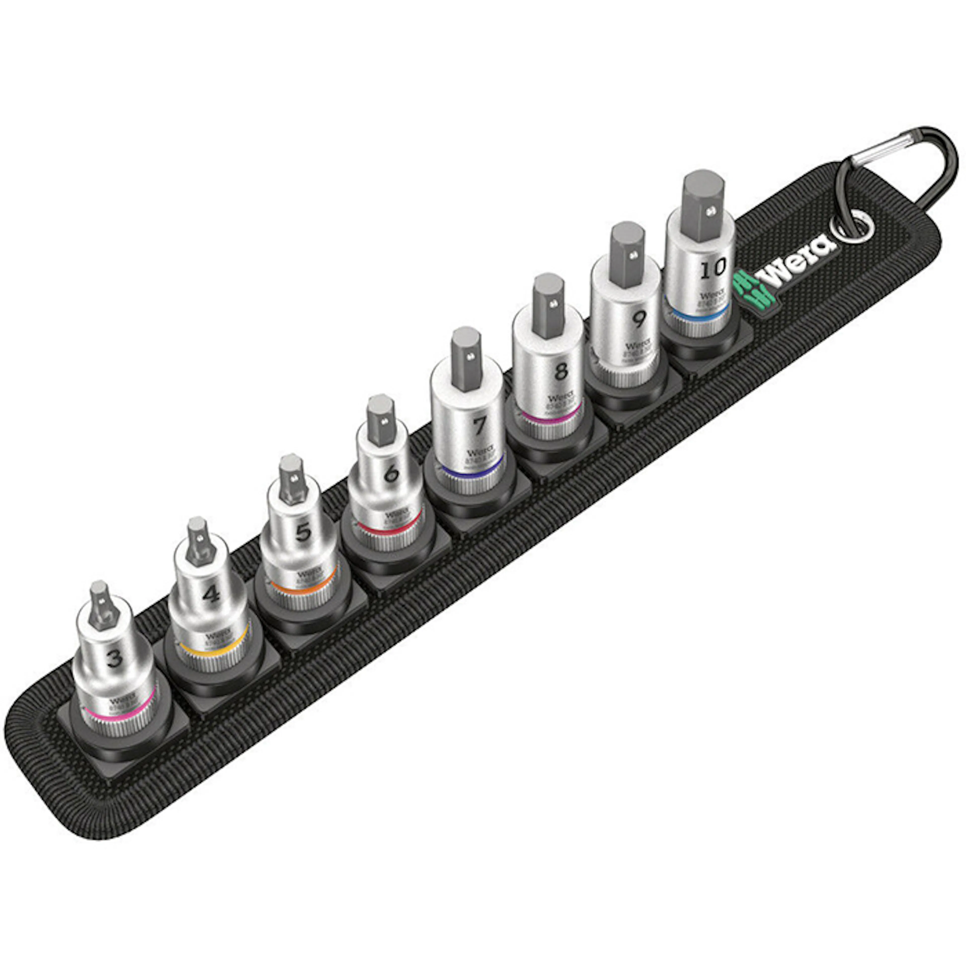 Bitshylssats Wera 3/8 tum Belt B2 Zyklop Insex 8 Delar 3-10Mm
