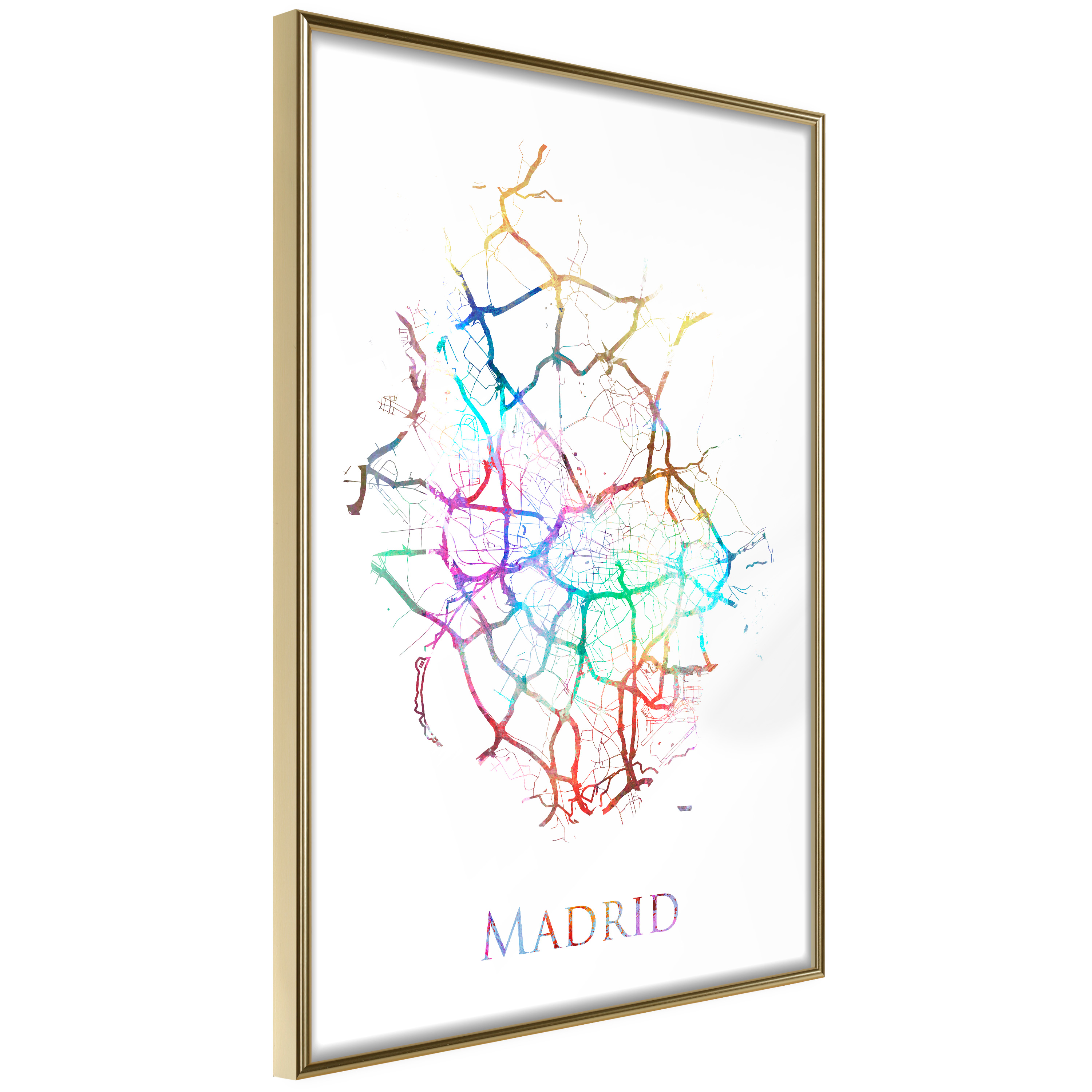 Affisch - Madrid [Poster] 40x60 Guld ram, 40x60 cm