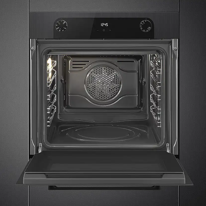 Termoventilerad Ugn Smeg SF6200TB med Airfryer och Baksten Svart 60 cm