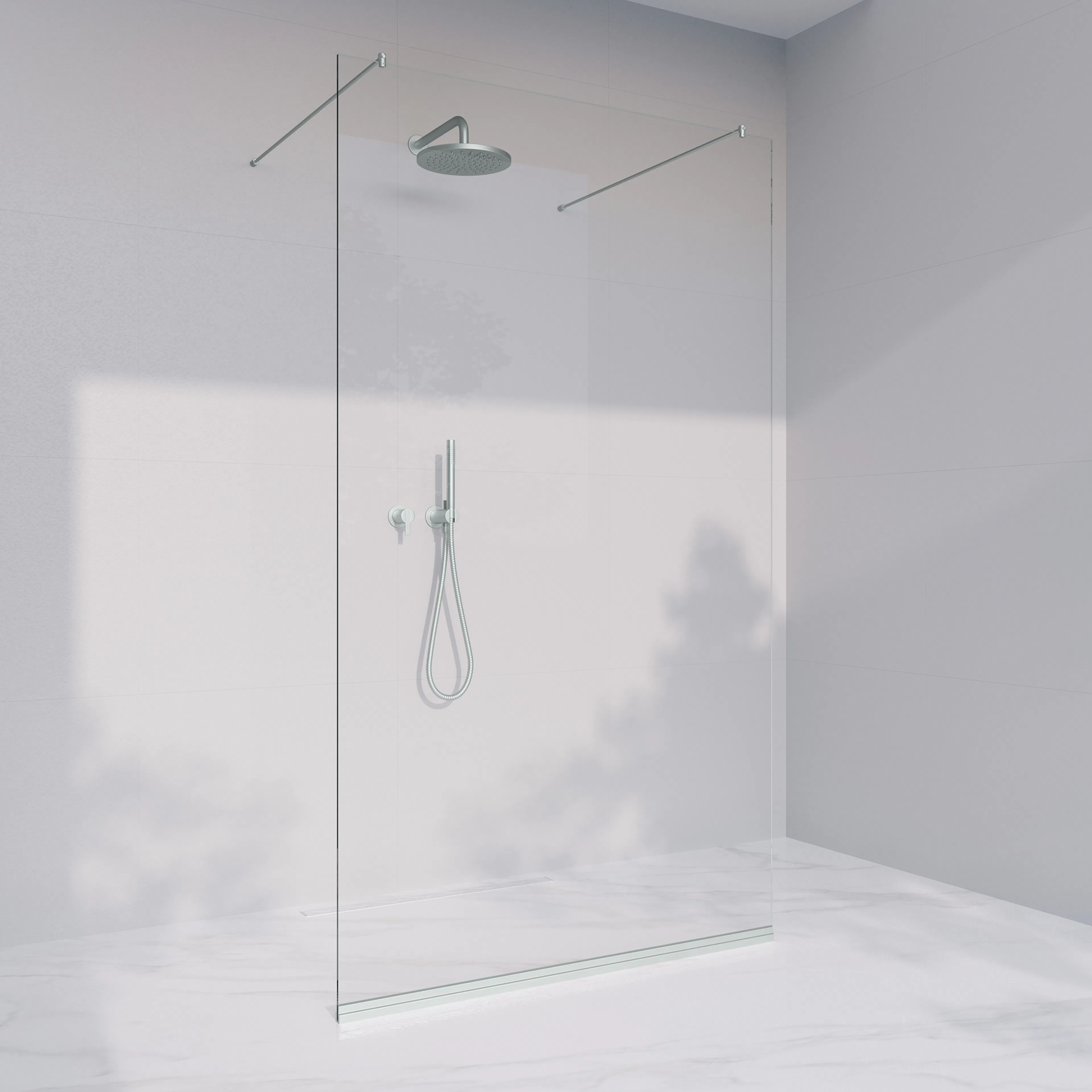 Invitrea Prime PV1/100/Blankpolerad/Frostat glas Bredd: 1000 mm, Glastyp:Frostat Glas, Profil:Blankpolerad
