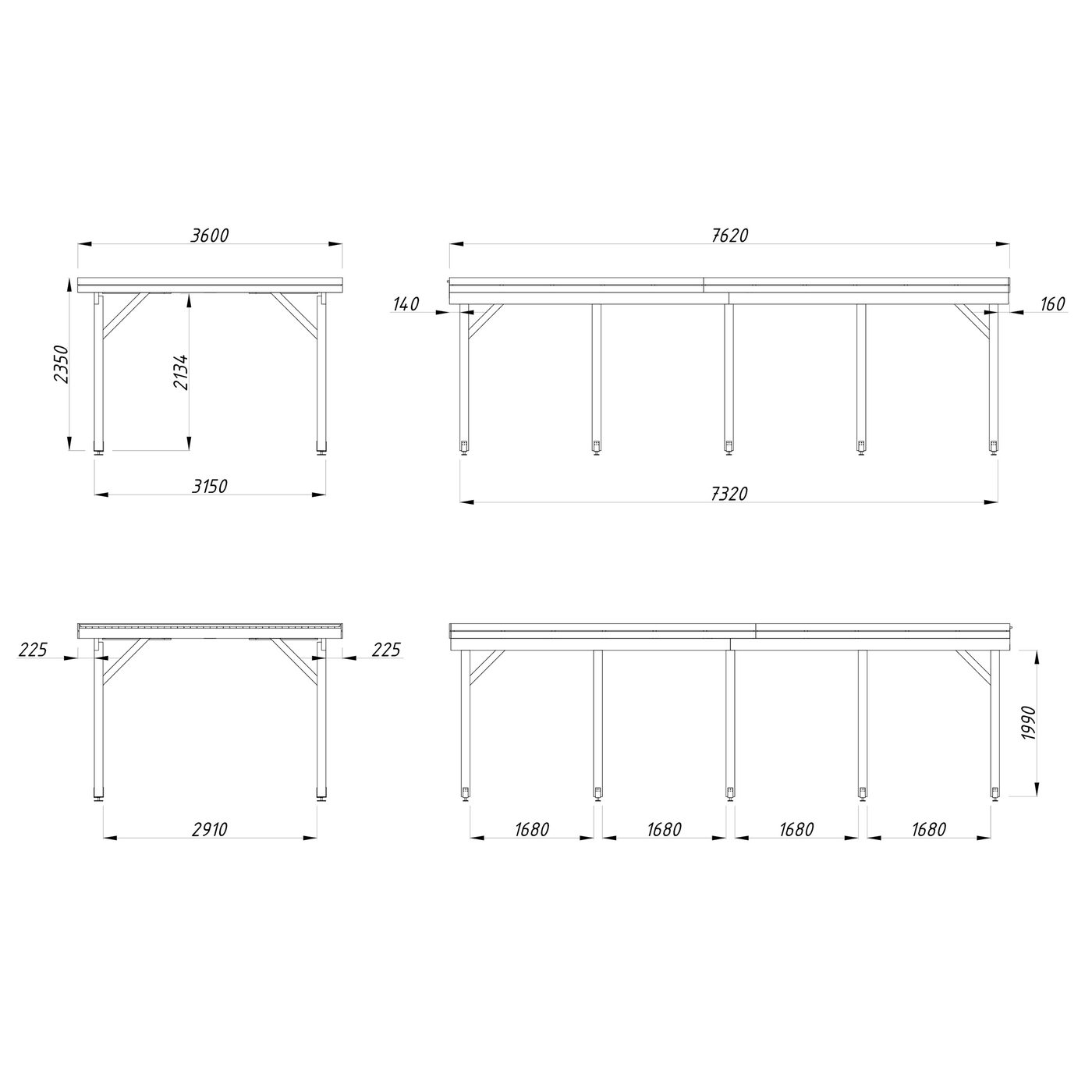 Carport Karl 23,1 m2 Obehandlad