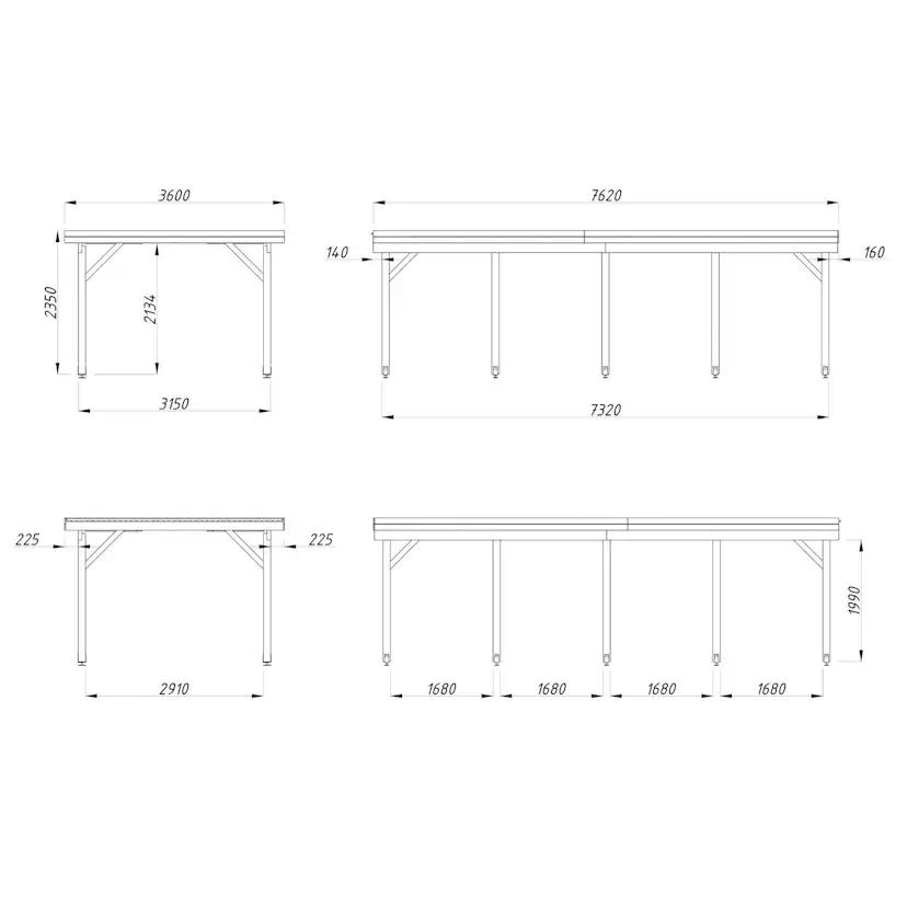 Carport Karl 23,1 m2 Obehandlad