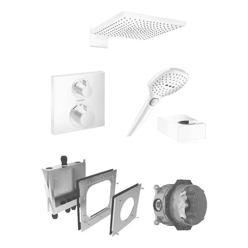 Inbyggnadspaket Dusch Hansgrohe Ecostat Matt Vit Matt Vit