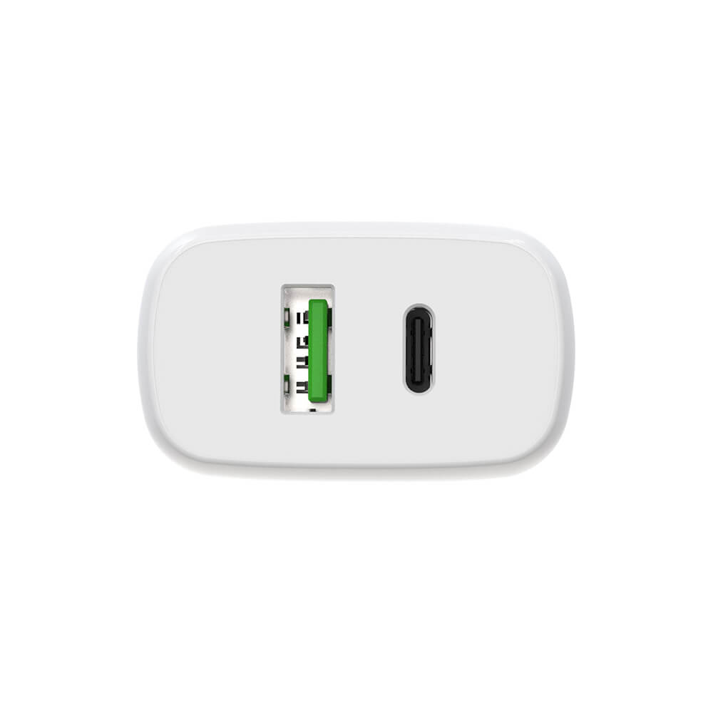 Laddare GEAR 220V 1xUSB-C + 1xUSB-A PD/PPS 30W  + 18W QC