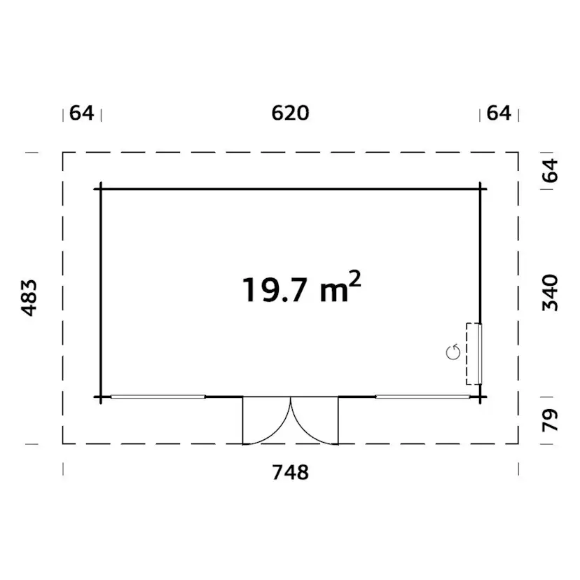 Stuga Palmako Heidi 19,7 m2
