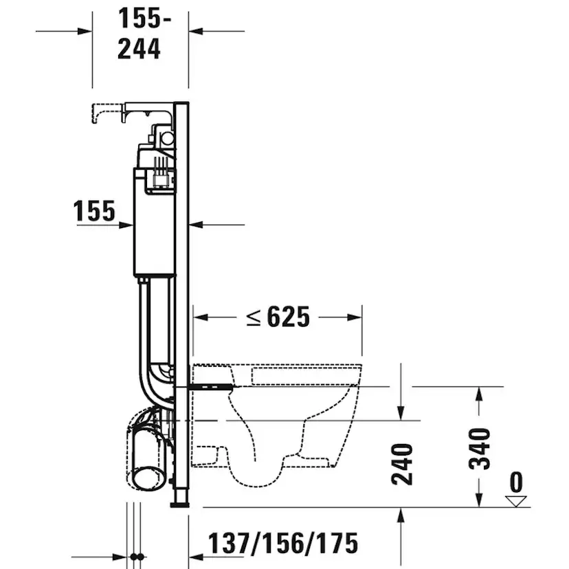 Toalettpaket Duravit ME by Starck med WC-fixtur och Spolplatta