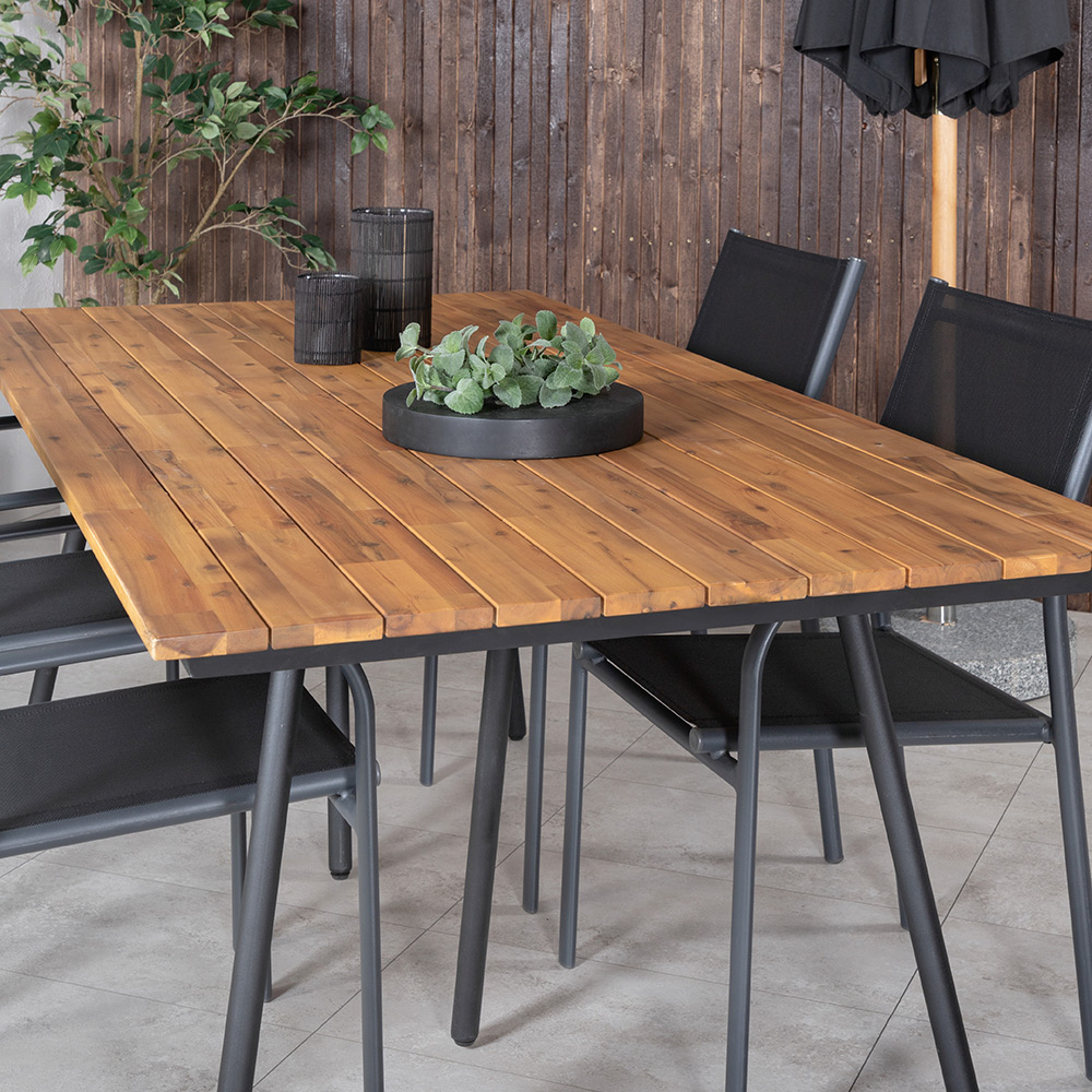 Matgrupp Venture Home Chane med 4 Samba Stapelbara Matstolar