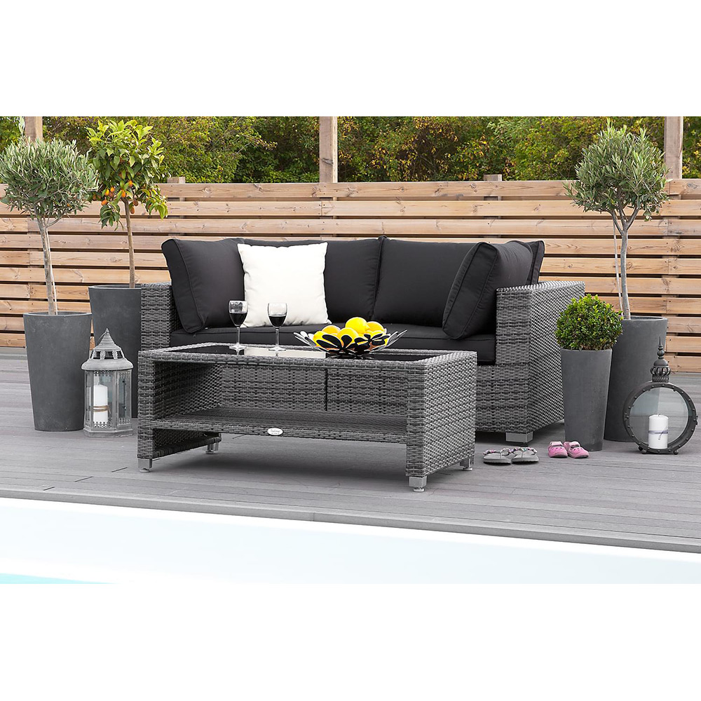 Loungegrupp Comfort Garden Bahamas Soffa 2-sits med Bord m Hylla