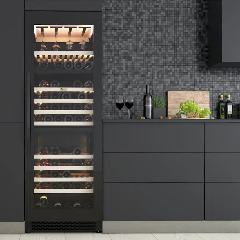 Vinkyl Thermex Winemex 145 Svart LED-Belysning 145 Flaskor 3 Zoner