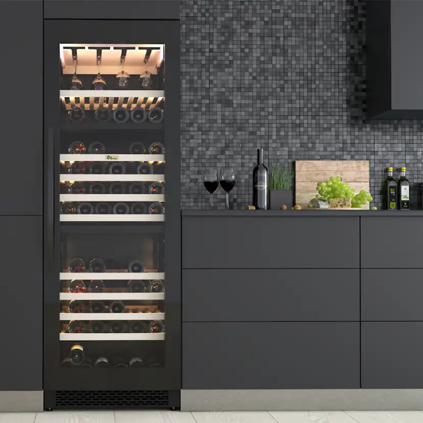 Vinkyl Thermex Winemex 145 Svart LED-Belysning 145 Flaskor 3 Zoner