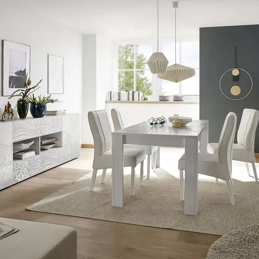 Sidobord LC Spa Mironne 241 cm 4 Hyllor Vit