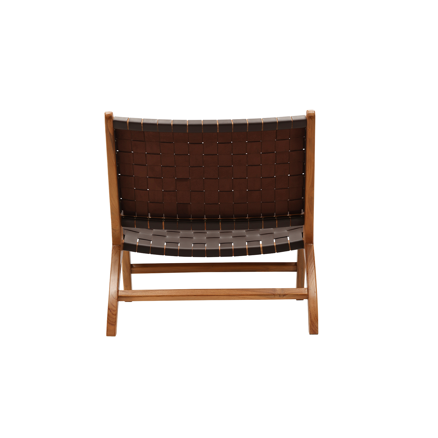 Loungestol Vind Rike Fåtölj i Brun Konstläder & Teak