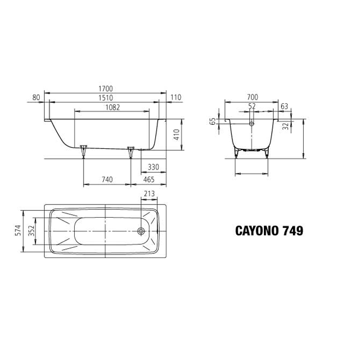 Inbyggnadsbadkar Kaldewei Cayono