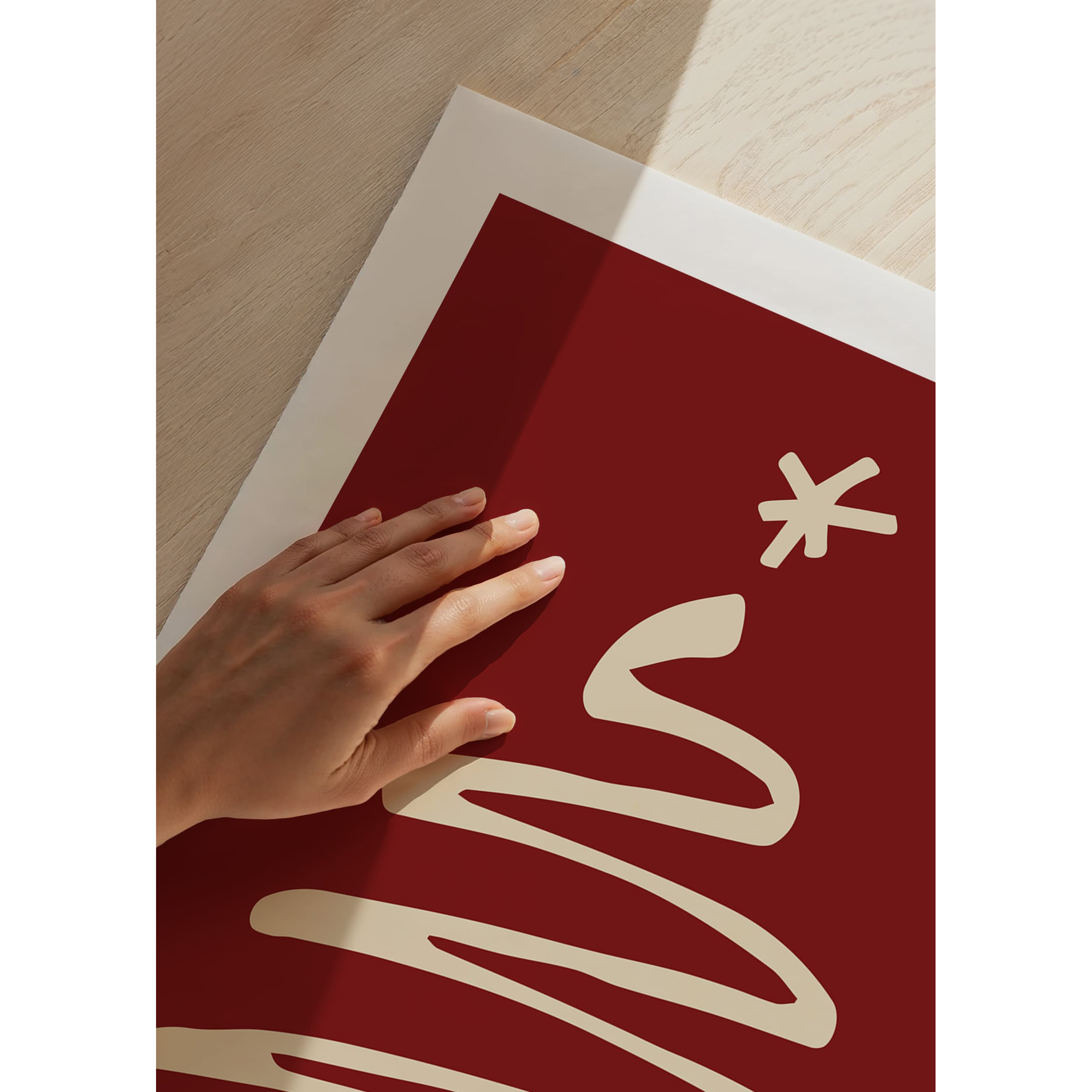 Poster Gallerix Christmas Tree Line Art R&W