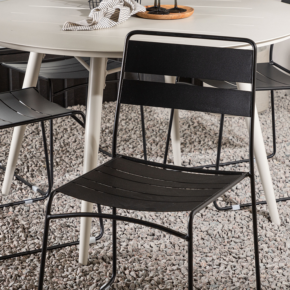 Lina Dining Table - Beige - Round 120 cm _1+ Lina Dining Cha Beige/Svart