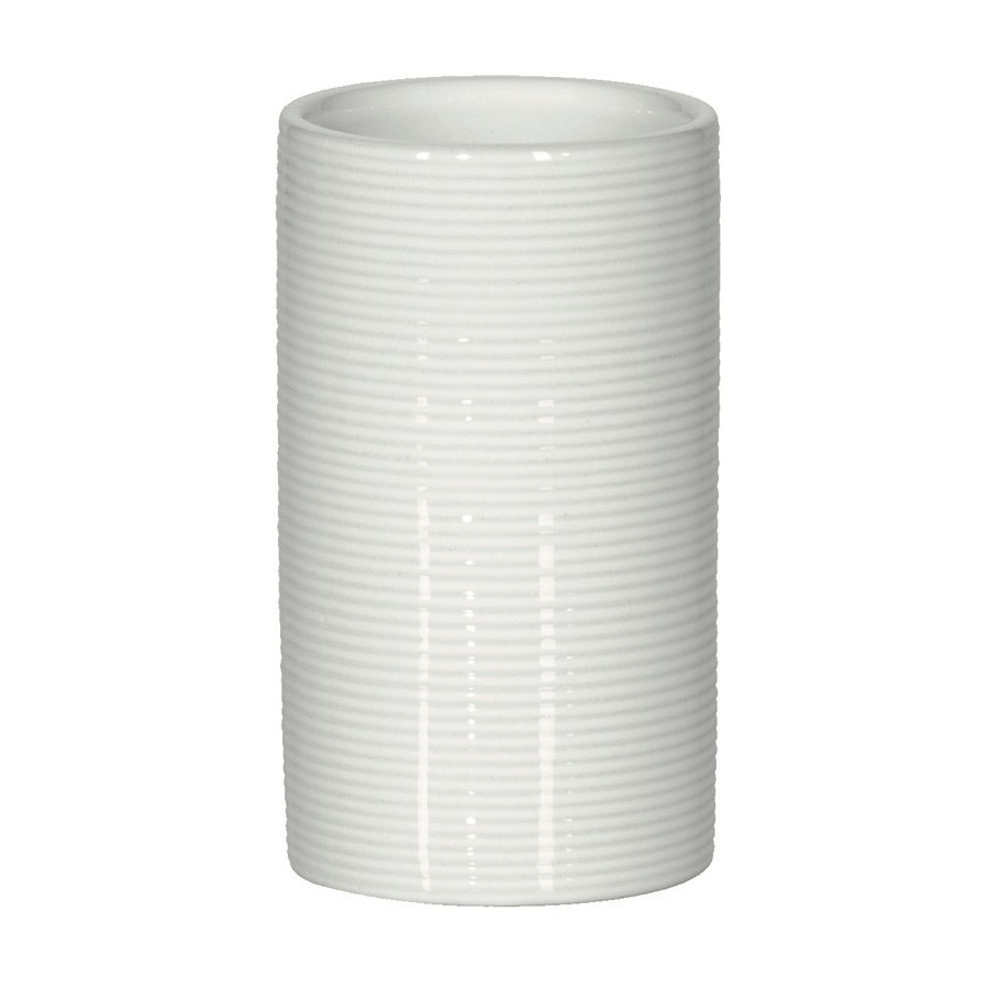 Tandborstmugg Tube ribbed white Vit Ribbad