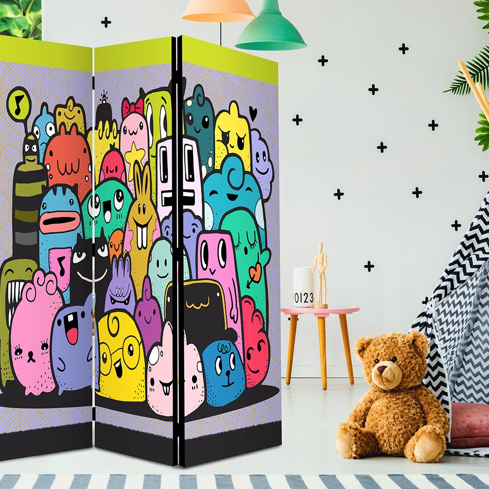 Rumsavdelare Skärmvägg Arkiio Monsters From 3rd C Grade 135x172 cm