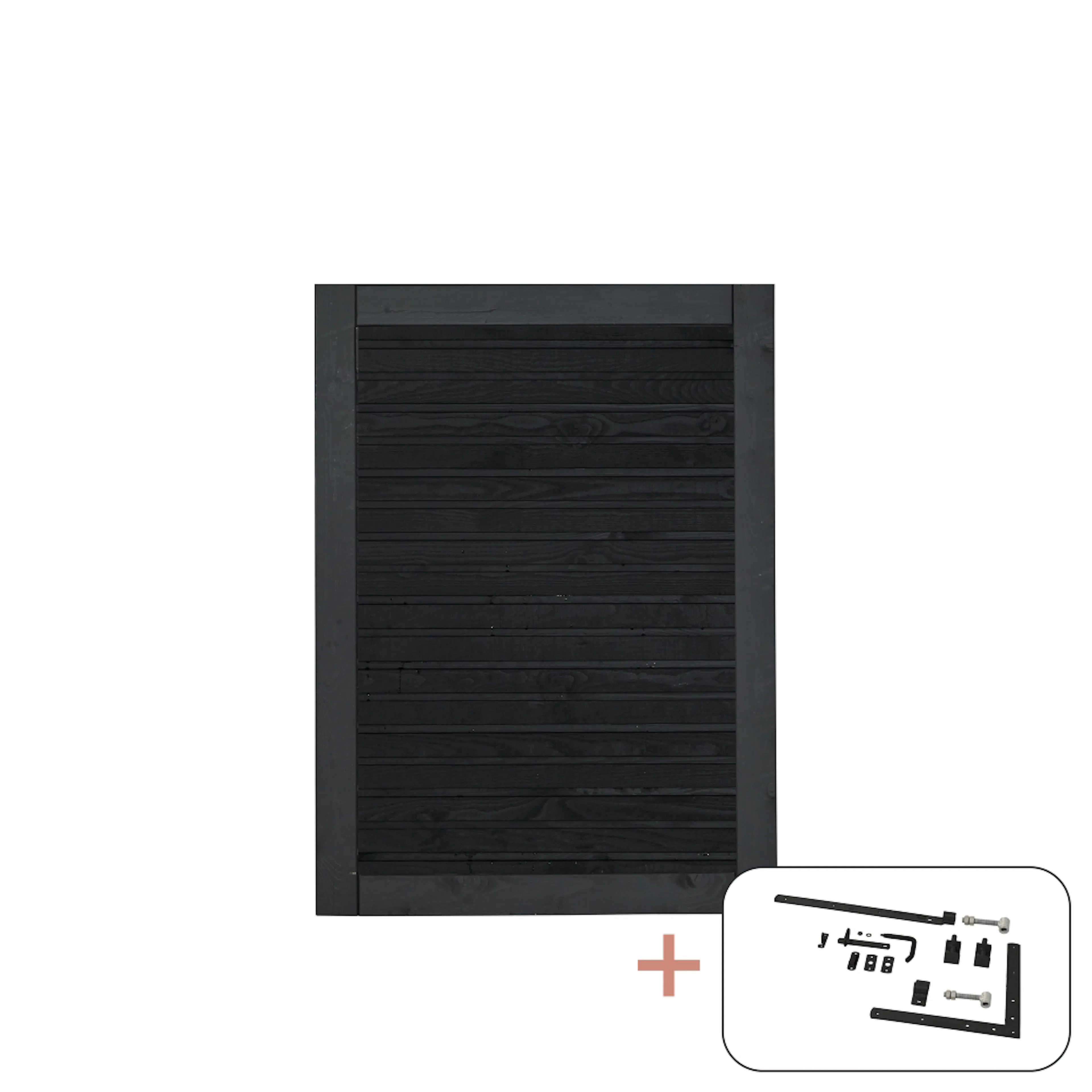 Enkelgrind PLUS Plank med Beslag PEFC 100 x 125 cm Svart