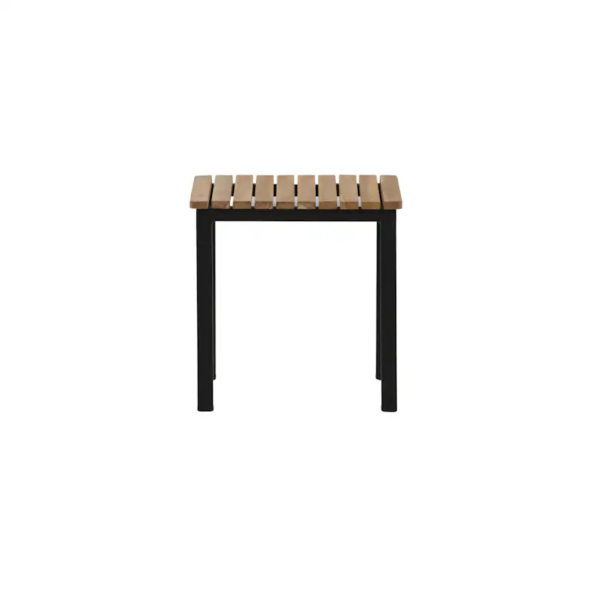 Mexico Sidobord 40*40*40 - Svart Alu / teak Svart