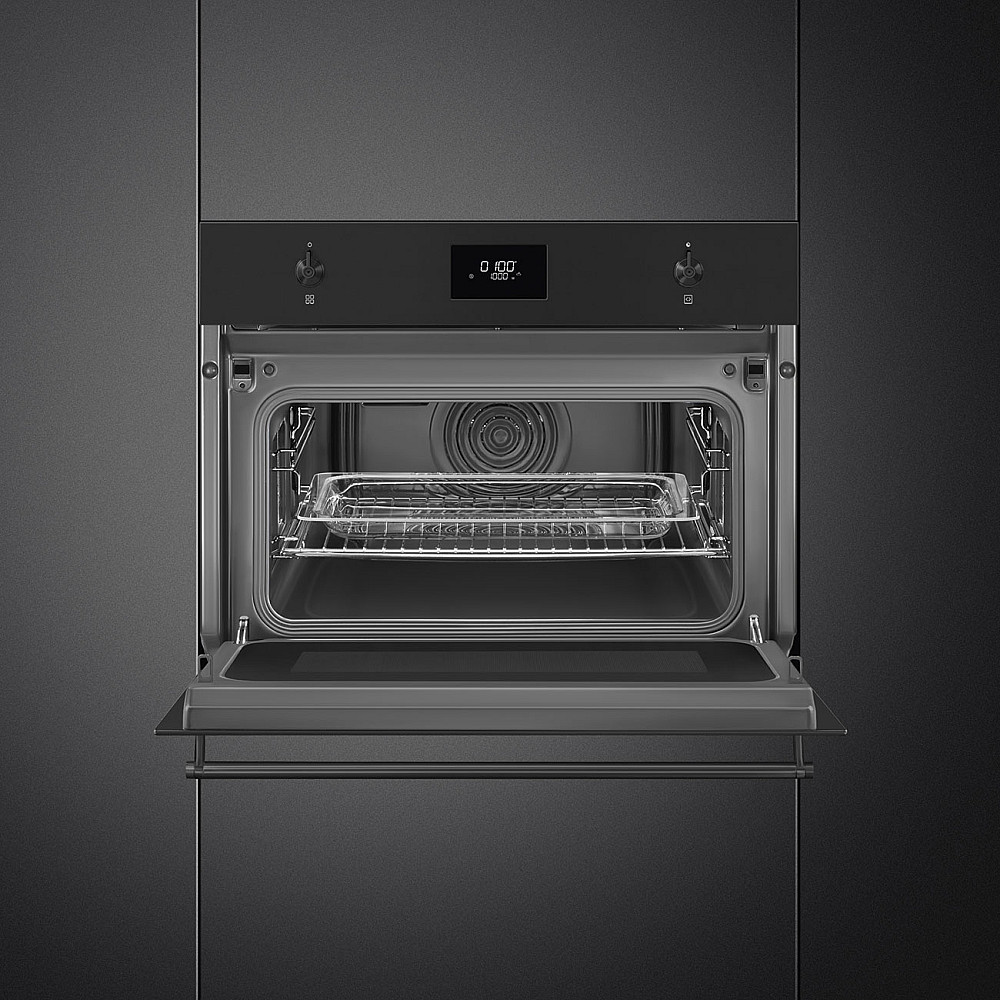 Kombiugn Smeg SO4301M1N med Mikro-och ångfunktion Mattsvart 45cm