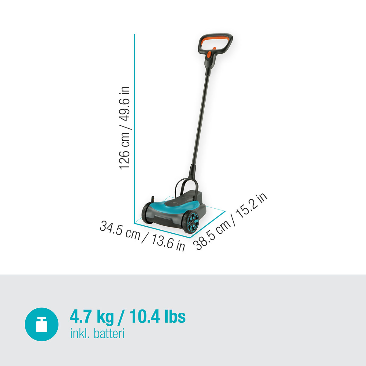Gräsklippare Gardena HandyMower 22/18V P4A Komplett (2,5Ah batteri + standardladdare)