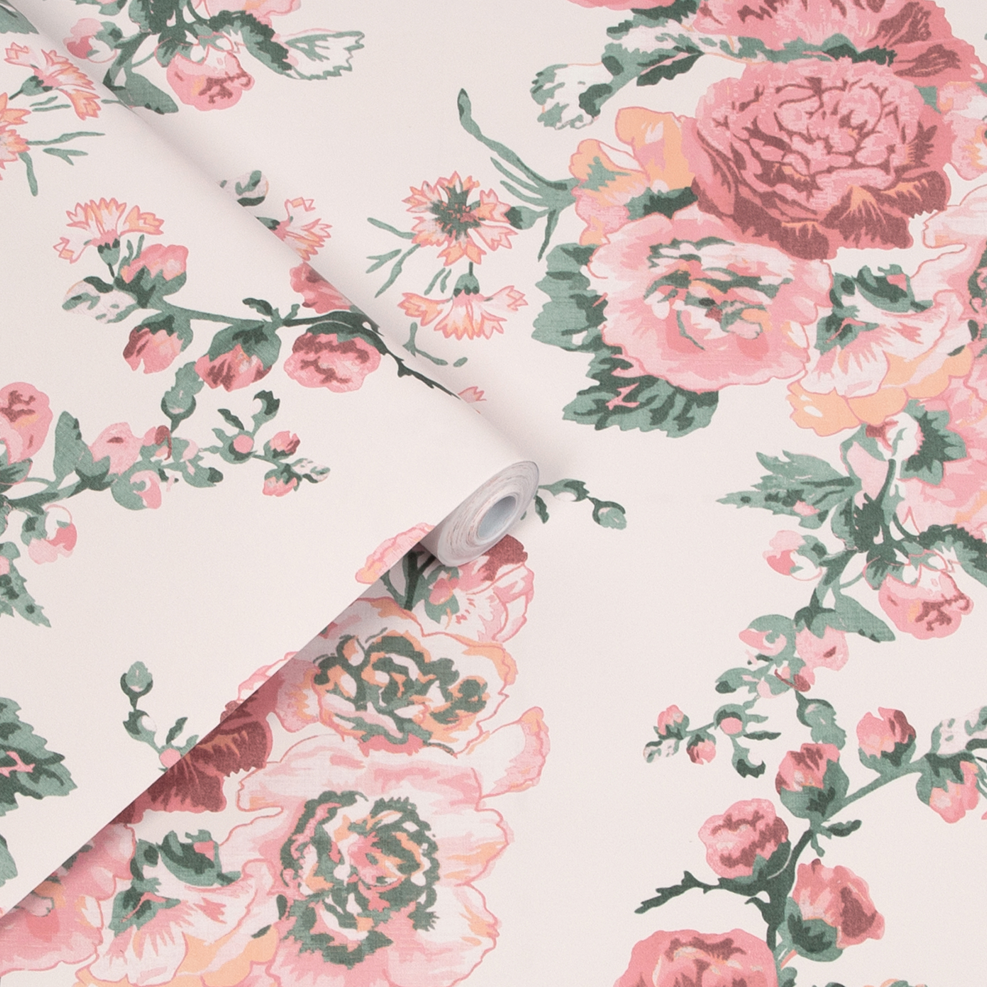 Tapet Laura Ashley Hollyhocks Coral Rosa 118479