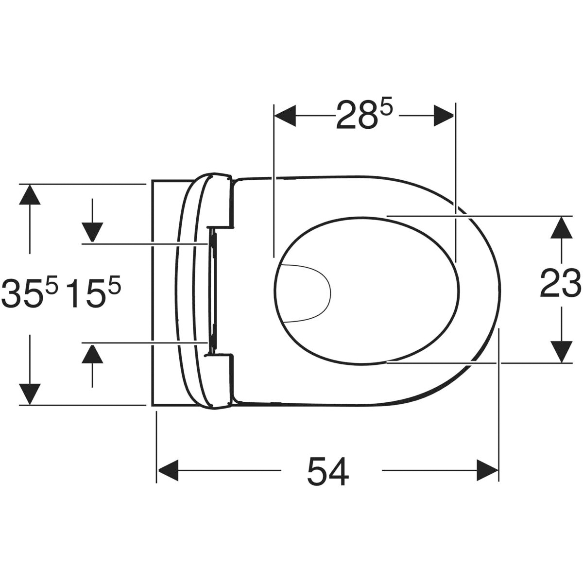 Toalettpaket Geberit Renova Rimfree med Delta WC-Fixtur och Spolplatta