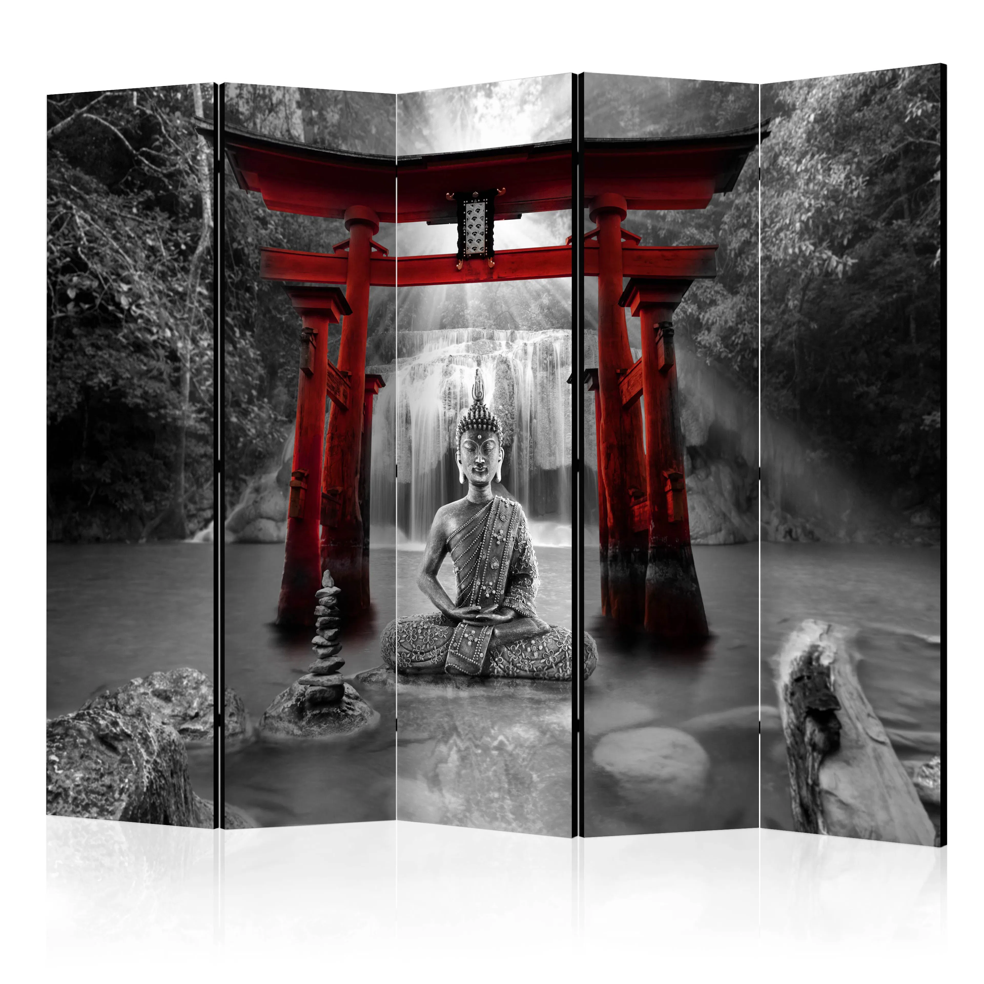 Rumsavdelare Skärmvägg Arkiio Buddha Smile Red II 225x172 cm