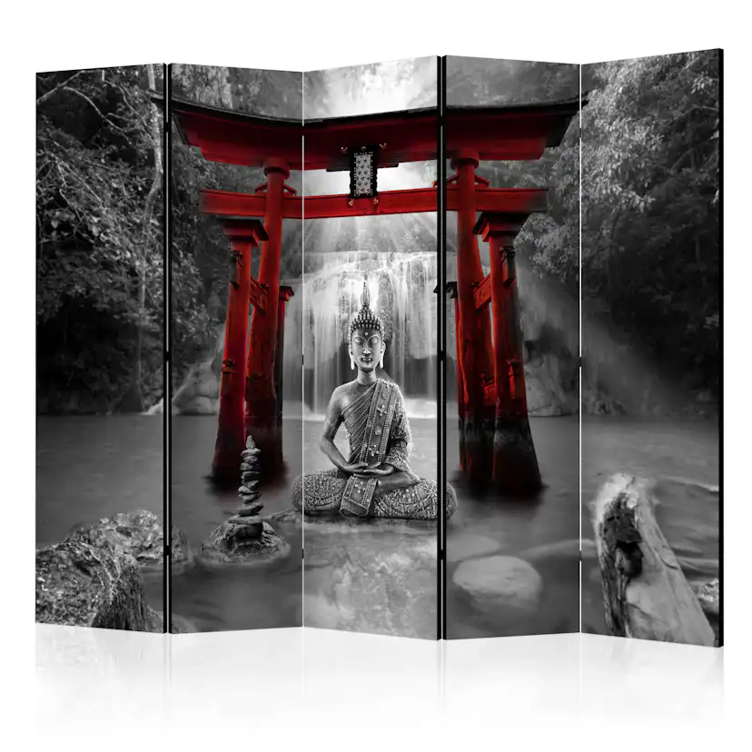 Rumsavdelare Skärmvägg Arkiio Buddha Smile Red II 225x172 cm