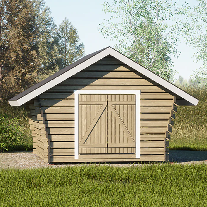 Timmerförråd LP Garden R-M (10m²) Med Springor