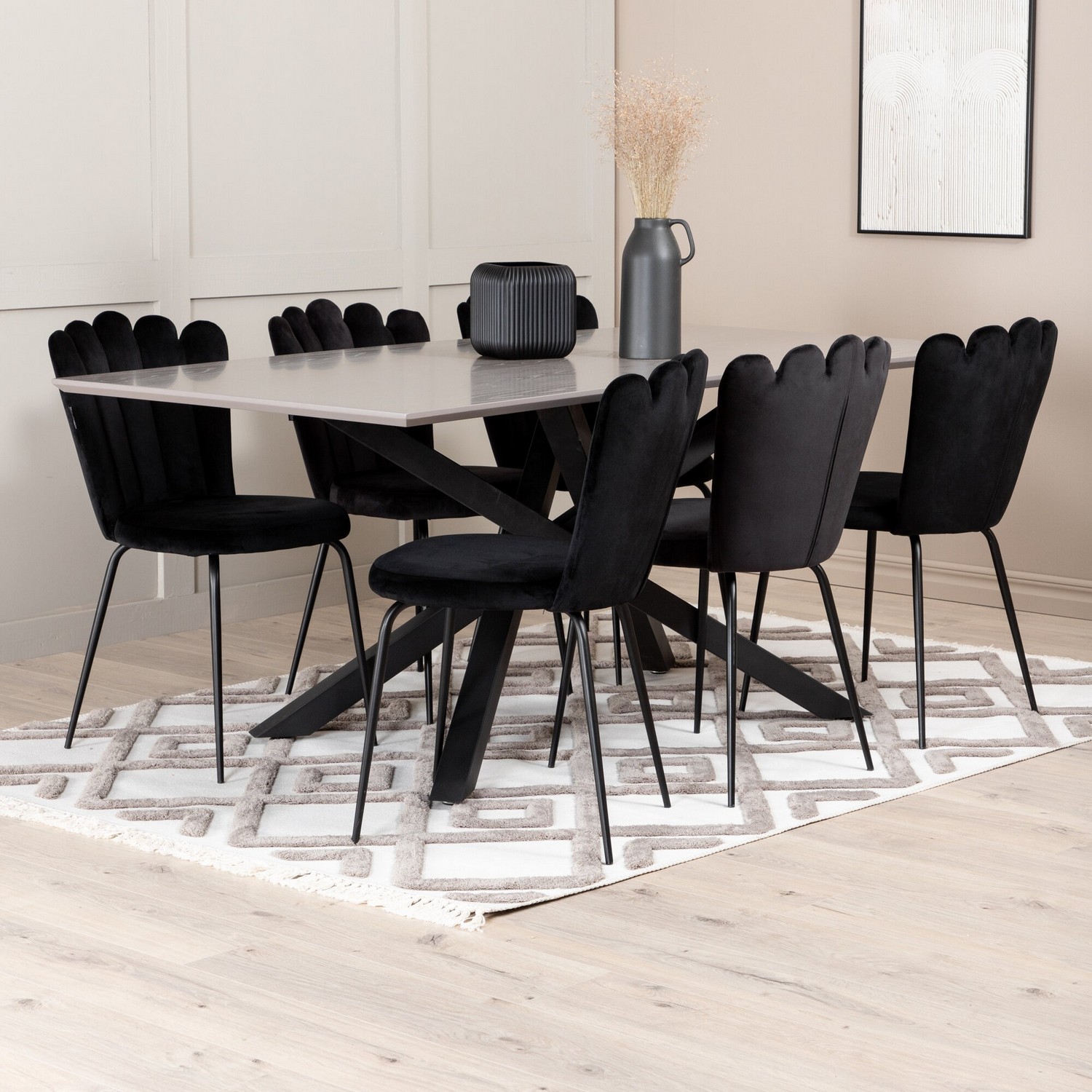 Matgrupp Venture Home Piata med 6 Limhamn Light Stolar