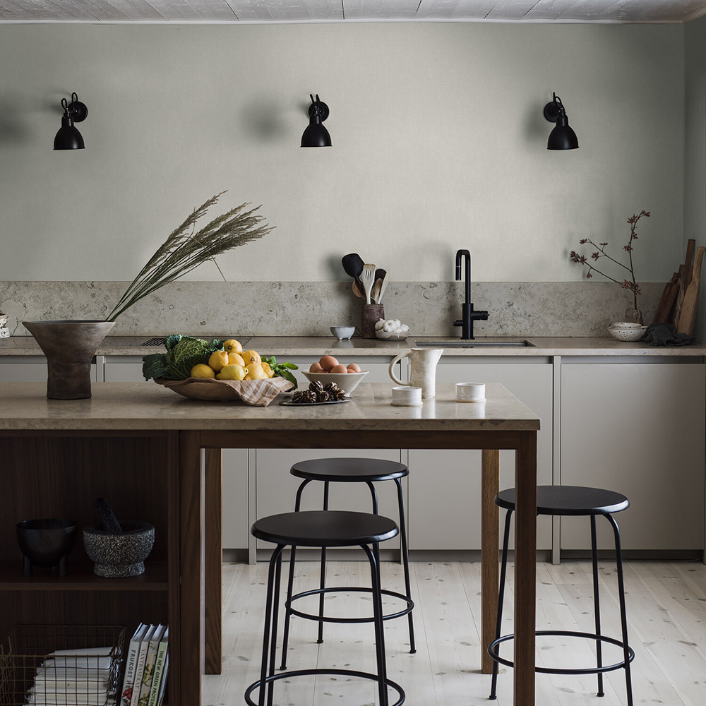 Tapet Boråstapeter Linen Sage Green 4334 EasyUp, Enfärgad Grön