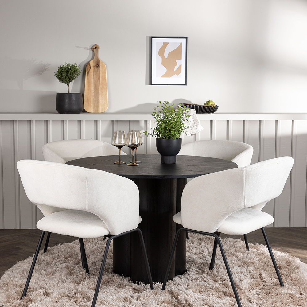 Matgrupp Venture Home Olivia Ø110 cm med 4 st Day stolar