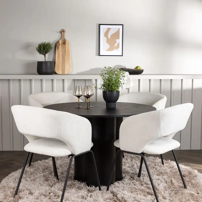 Matgrupp Venture Home Olivia Ø110 cm med 4 st Day stolar