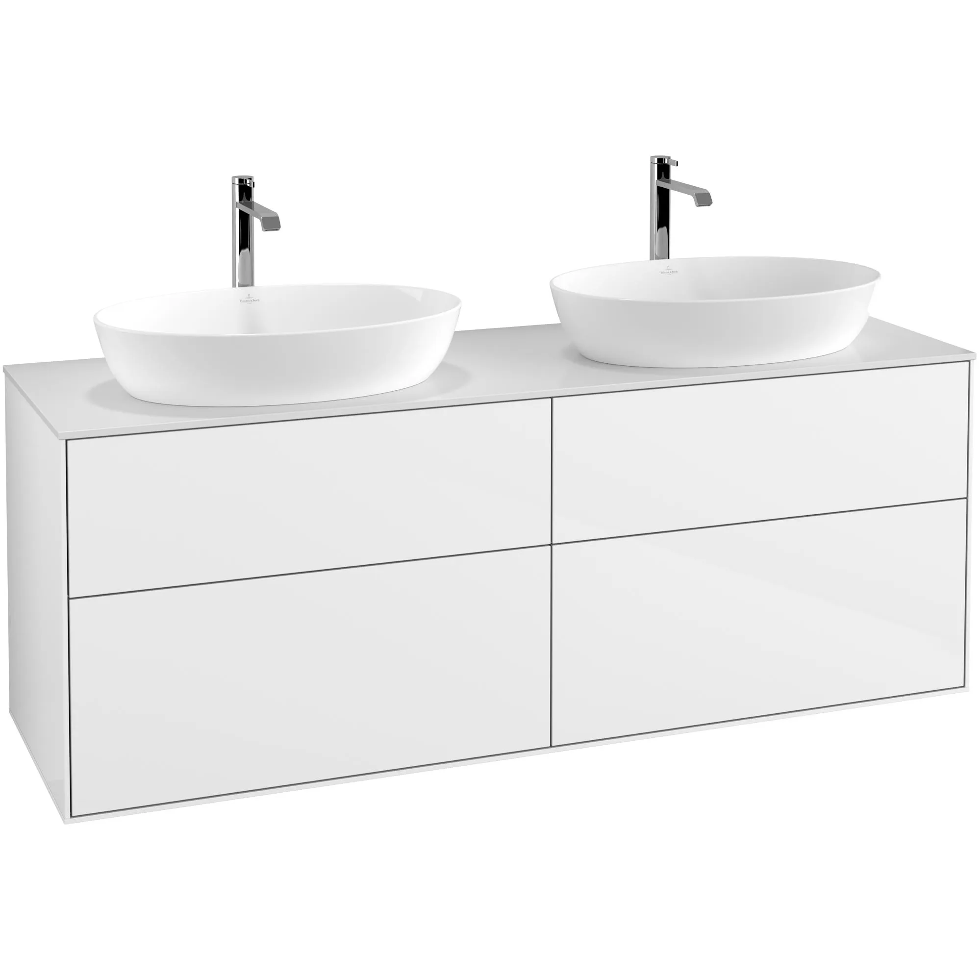 Tvättställsskåp Villeroy & Boch Finion med 4 Lådor och Bänkskiva för Två Fristående Tvättställ från Artis & Collaro