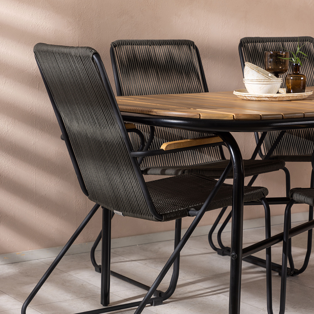 Matgrupp Utomhus Venture Home Holmbeck Bord med 6 Bois Trädgårdsstolar