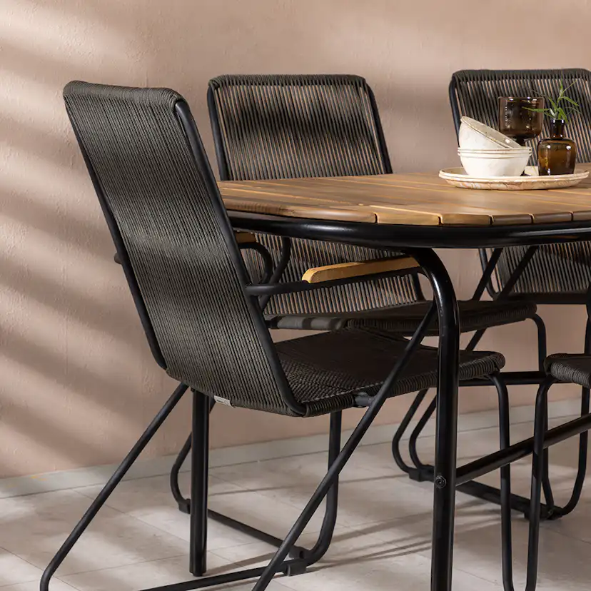 Matgrupp Utomhus Venture Home Holmbeck Bord med 6 Bois Trädgårdsstolar